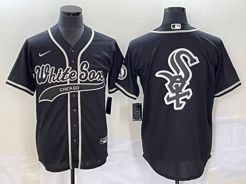 Men's Chicago White Sox Black Replica Team jersey Joint Edition