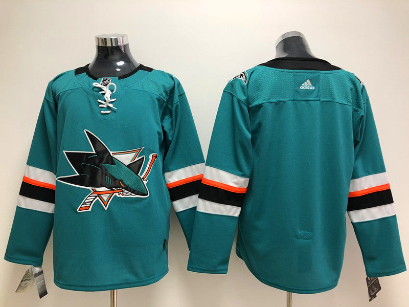 Men's San Jose Sharks Teal Home Authentic Blank jersey
