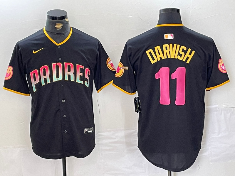 Men's San Diego Padres Yu Darvish #11 Black Replica Player jersey
