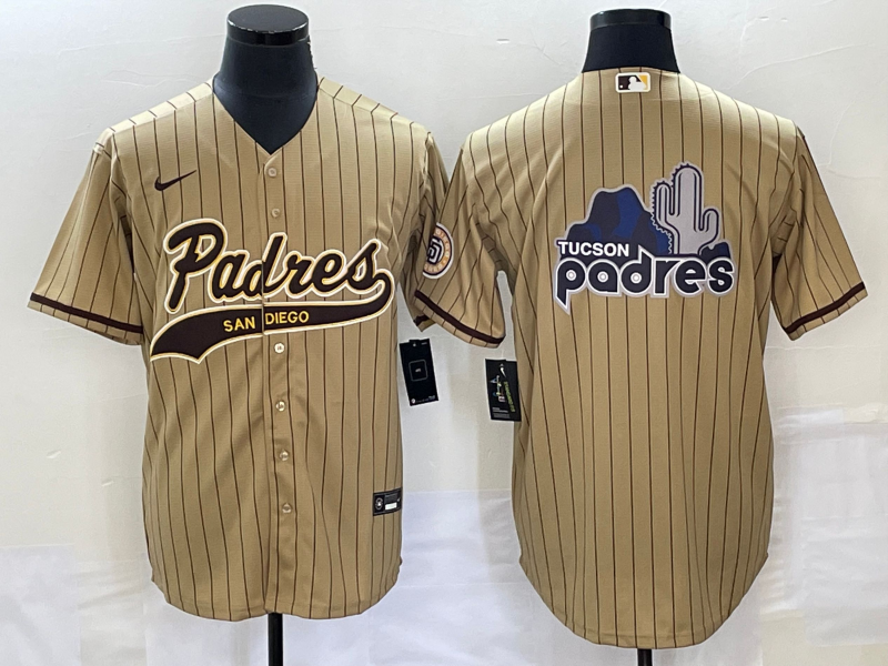 Men's San Diego Padres Tan Replica Team jersey Joint Edition