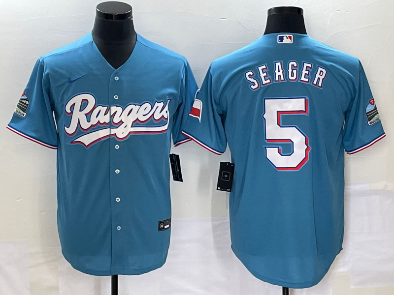 Men's Texas Rangers Corey Seager #5 Blue Replica Player jersey