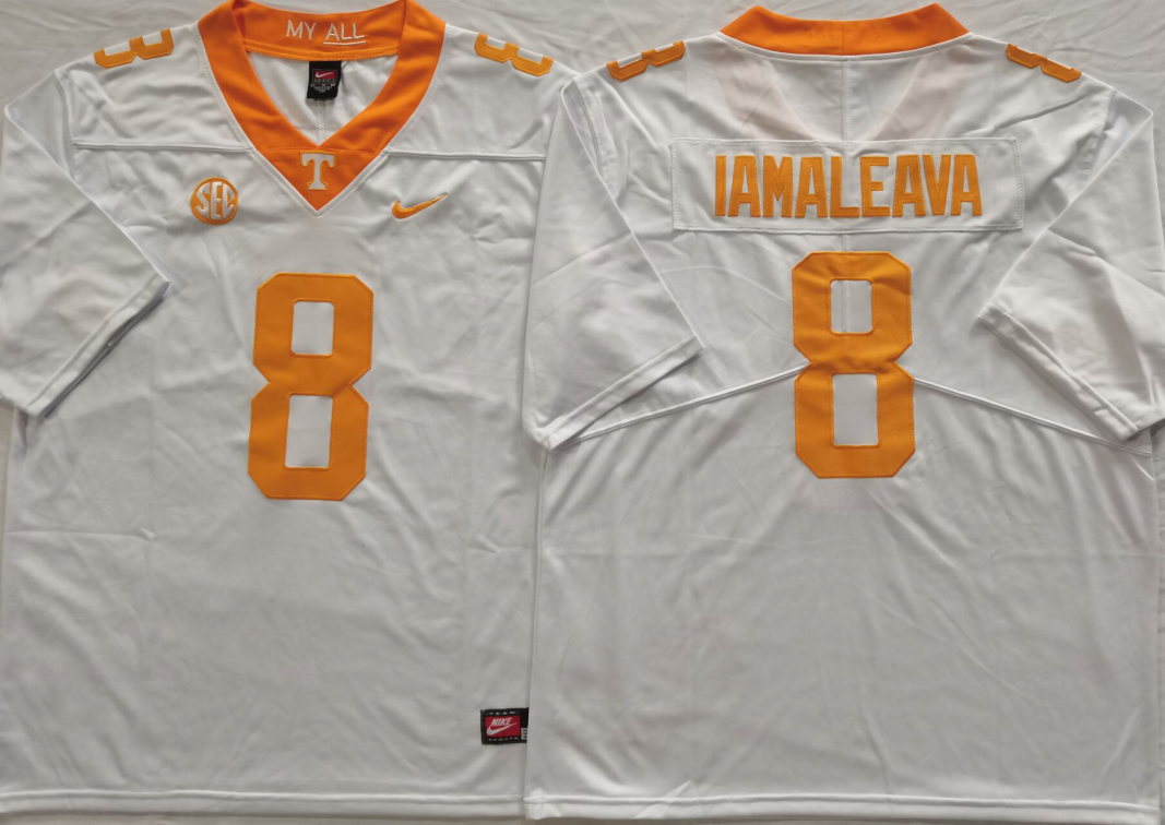 Men's Tennessee Volunteers Nico Iamaleava #8 White Player Game Jersey