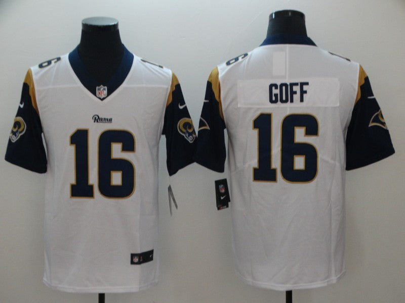 Men's Los Angeles Rams Jared Goff #16 White Game jersey