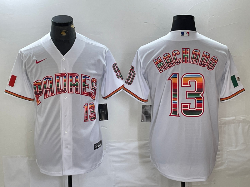 Men's San Diego Padres Manny Machado #13 White Limited Player jersey