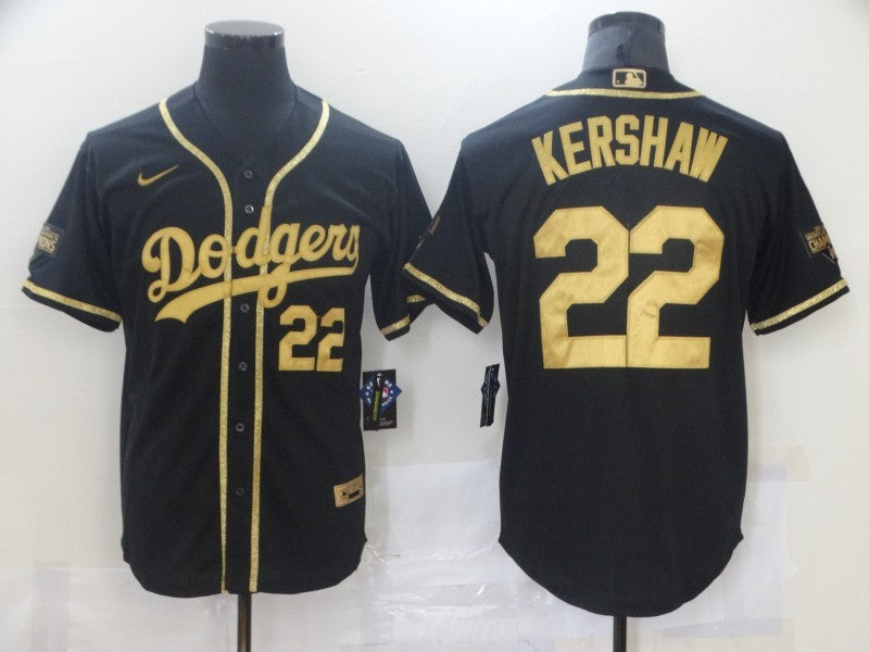 Men's Los Angeles Dodgers Clayton Kershaw #22 Black Authentic Game jersey