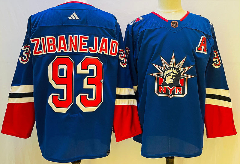 Men's New York Rangers Mika Zibanejad #93 Blue jersey