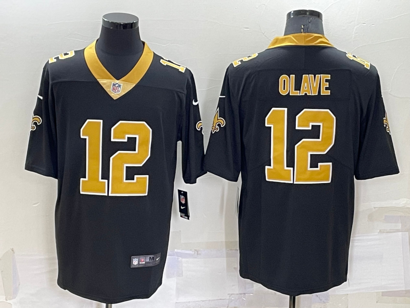 Men's New Orleans Saints Chris Olave #12 Black Game jersey