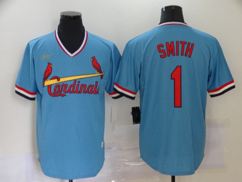 Men's St. Louis Cardinals Ozzie Smith #1 Blue Replica Baseball jersey