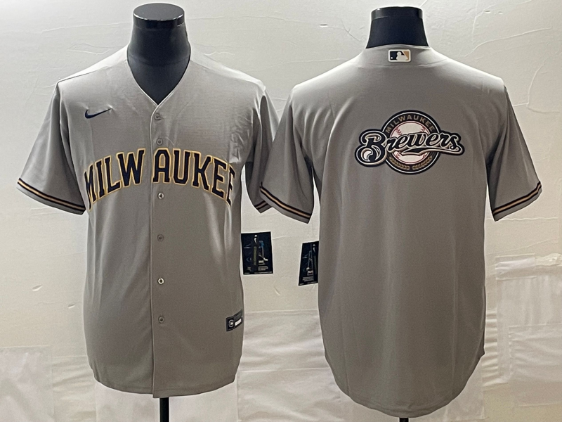 Men's Milwaukee Brewers Gray Replica Team jersey
