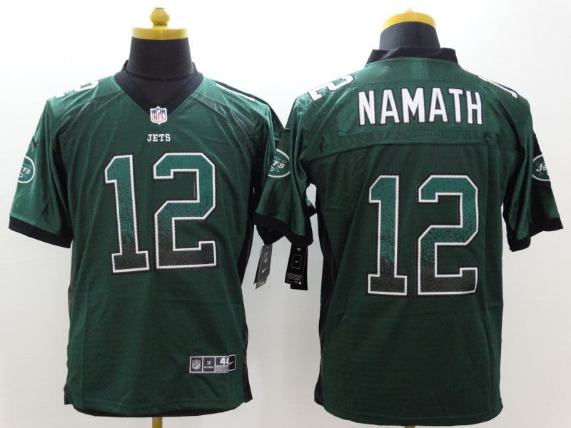 Men's New York Jets Joe Namath #12 Green Game Player jersey