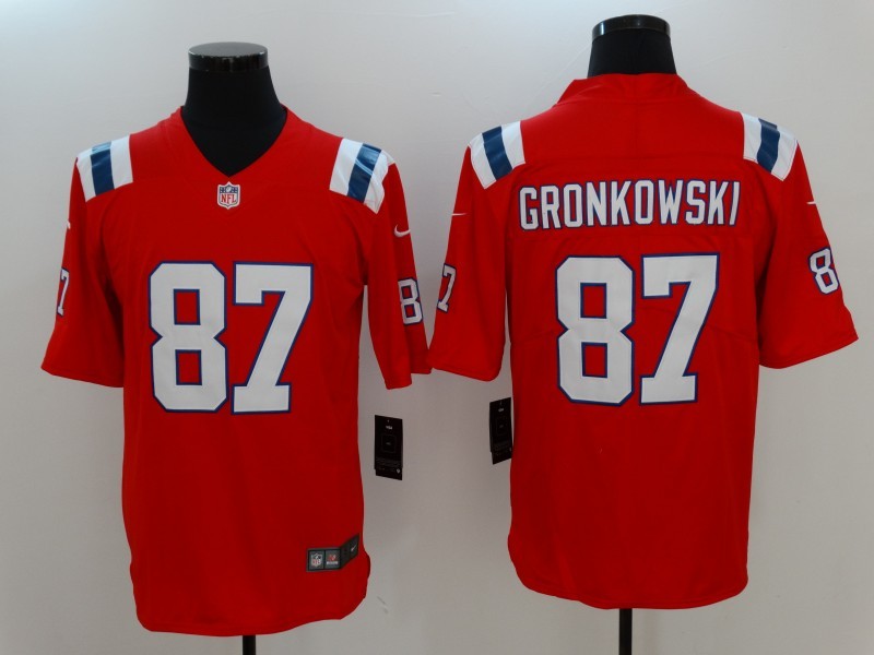 Men's New England Patriots Rob Gronkowski #87 Red Game jersey