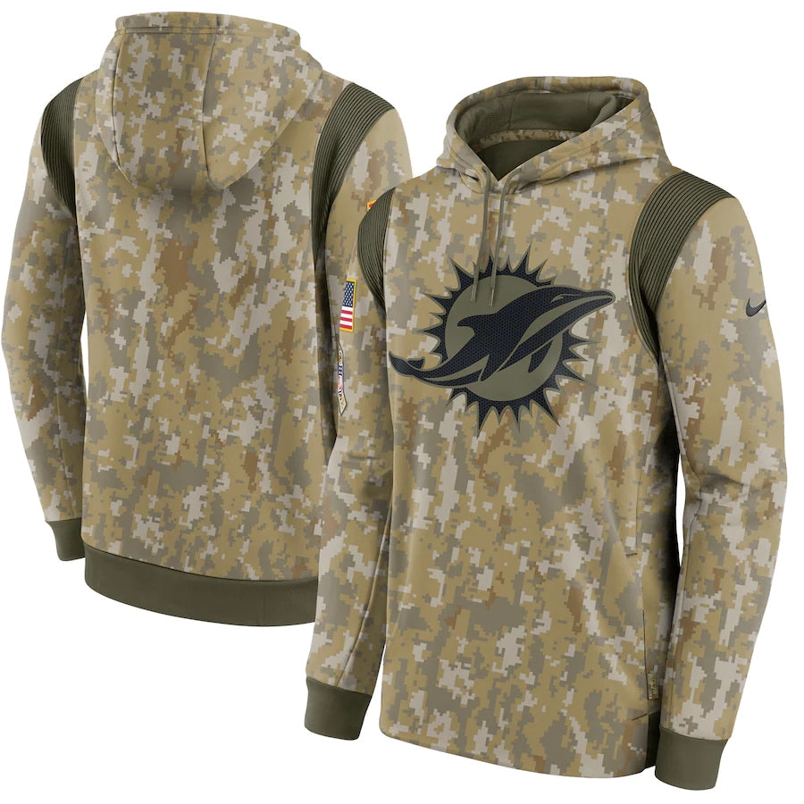 Men's Miami Dolphins NFL 2021 Salute to Service Hoodie1 Camouflage