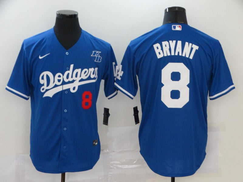 Men's Los Angeles Dodgers Kobe Bryant #8 Blue Replica Baseball jersey