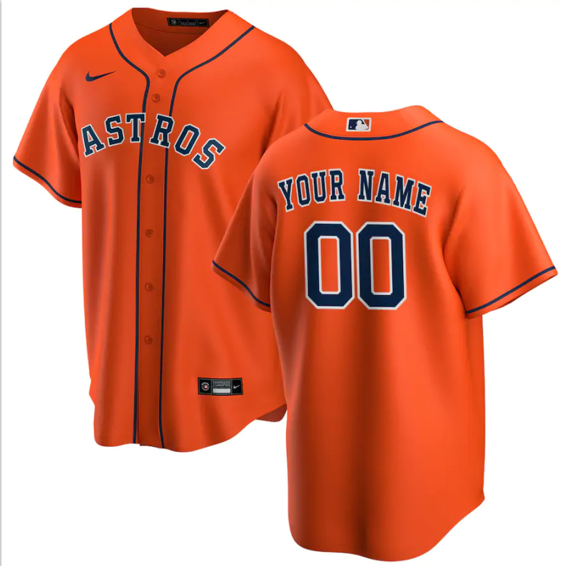 Men's Houston Astros Orange Replica Custom jersey
