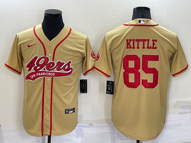 Men's San Francisco 49ers George Kittle #85 Gold Game jersey Joint Edition