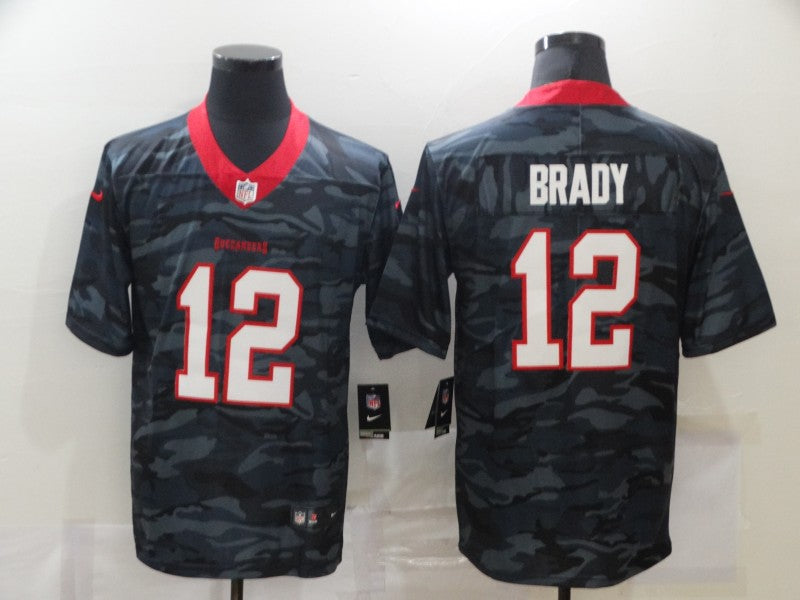 Men's Tampa Bay Buccaneers Tom Brady #12 Gray Camouflage Game jersey
