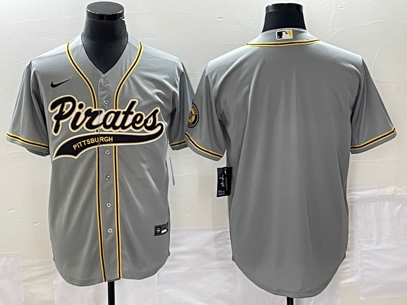 Men's Pittsburgh Pirates Gray Blank Replica jersey Joint Edition