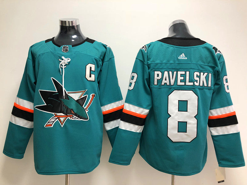 Men's San Jose Sharks Joe Pavelski #8 Teal Home Breakaway Player jersey