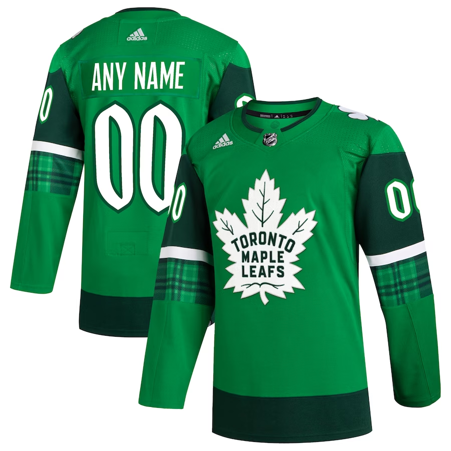 Men's Toronto Maple Leafs Kelly Green St. Patrick's Day Authentic Custom jersey