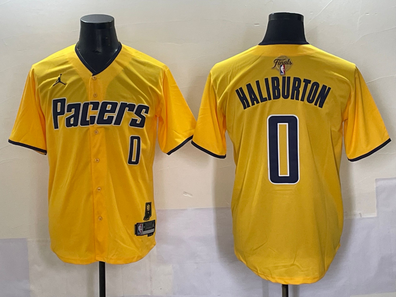Men's Indiana Pacers Tyrese Haliburton #0 Yellow Replica Player Jersey
