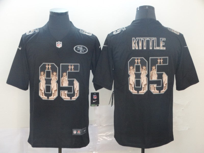 Men's San Francisco 49ers #85 George Kittle Black Player Game jersey