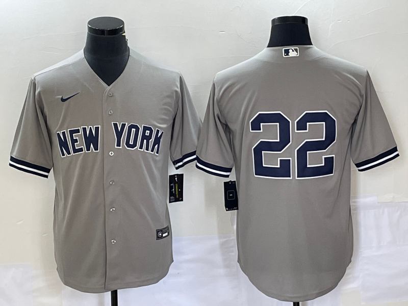 Men's New York Yankees Juan Soto #22 Gray Replica Player Name jersey