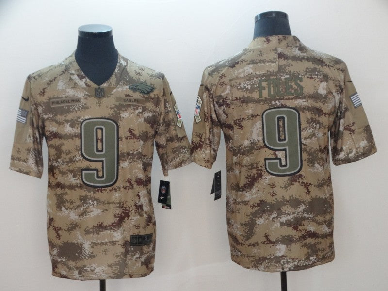 Men's Philadelphia Eagles Nick Foles #9 Camouflage Game jersey
