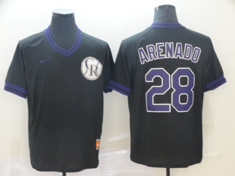 Men's Colorado Rockies Nolan Arenado #28 Black Replica Player jersey