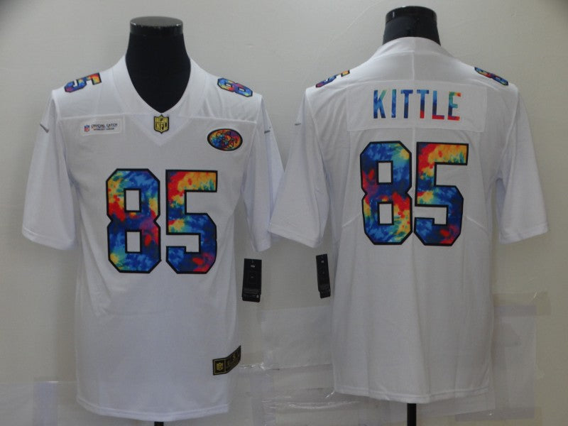 Men's San Francisco 49ers George Kittle #85 White Authentic Game jersey