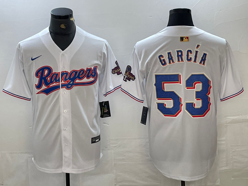 Men's Texas Rangers Adolis Garcia #53 White 2024 Gold Collection Limited Player jersey