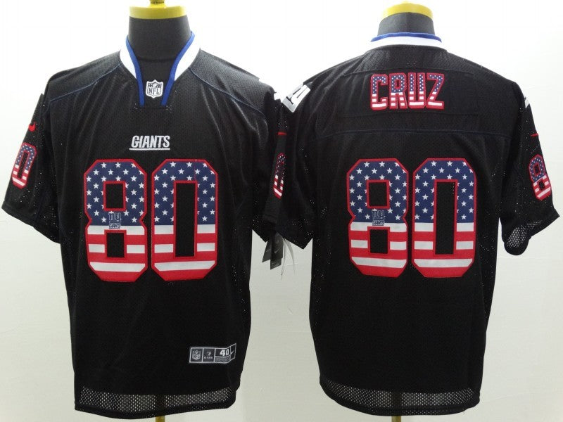 Men's New York Giants Victor Cruz #80 Black Game jersey