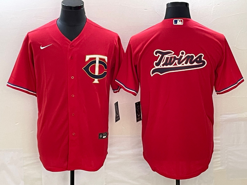 Men's Minnesota Twins Red Alternate Replica Team Logo jersey