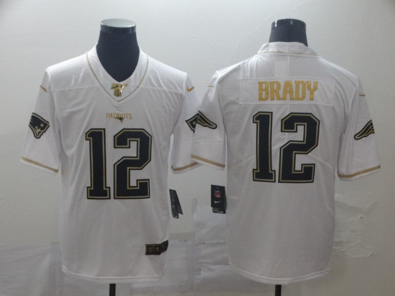 Men's New England Patriots Tom Brady #12 White Game Player jersey
