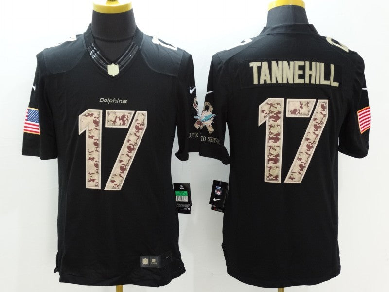 Men's Miami Dolphins Ryan Tannehill #17 Black Game jersey