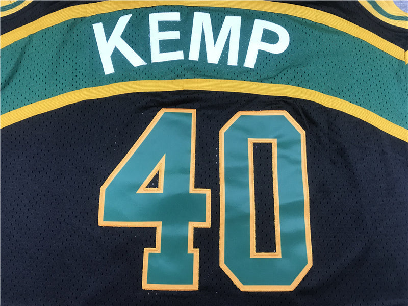 Men's Seattle Supersonics Shawn Kemp #40 Black Throwback Swingman Jersey