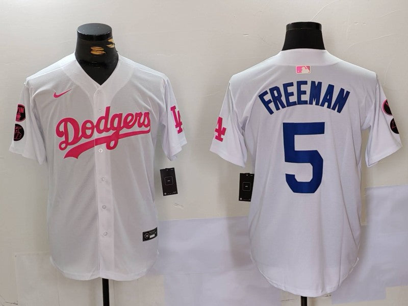 Men's Los Angeles Dodgers Freddie Freeman #5 White Limited Game Player jersey