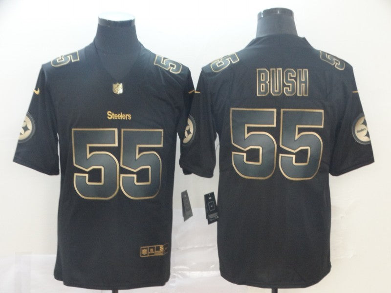 Men's Pittsburgh Steelers Devon Bush Jr. #55 Black Game Player jersey