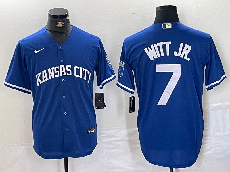 Men's Kansas City Royals Bobby Witt Jr. #7 Royal Alternate Cooperstown Collection Replica Player jersey