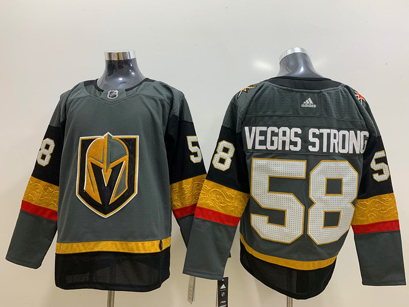 Men's Vegas Golden Knights #58 Gray Breakaway Player jersey