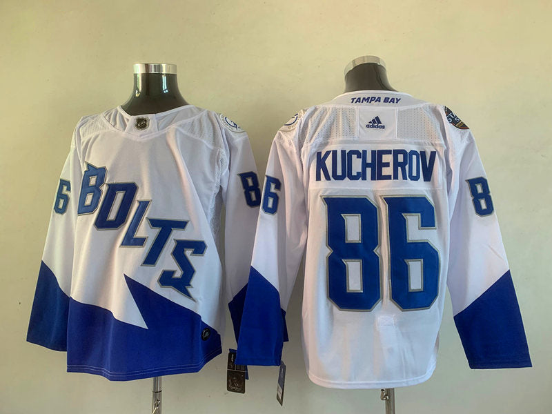 Men's Tampa Bay Lightning Nikita Kucherov #86 White Player Game jersey