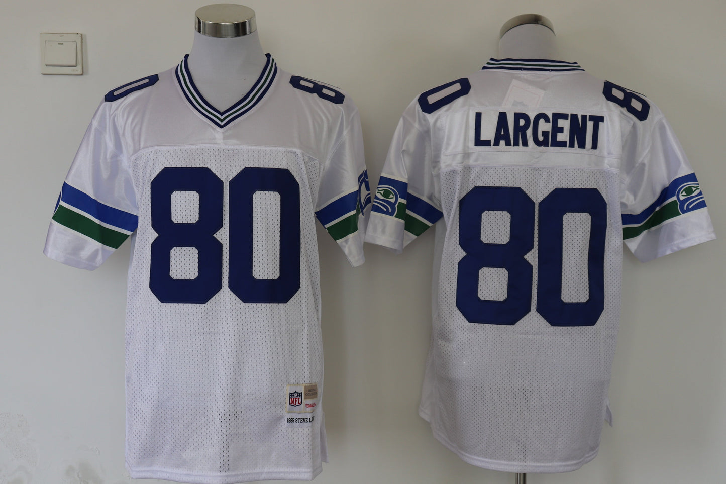 Men's Seattle Seahawks Steve Largent Mitchell & Ness White Legacy Replica jersey