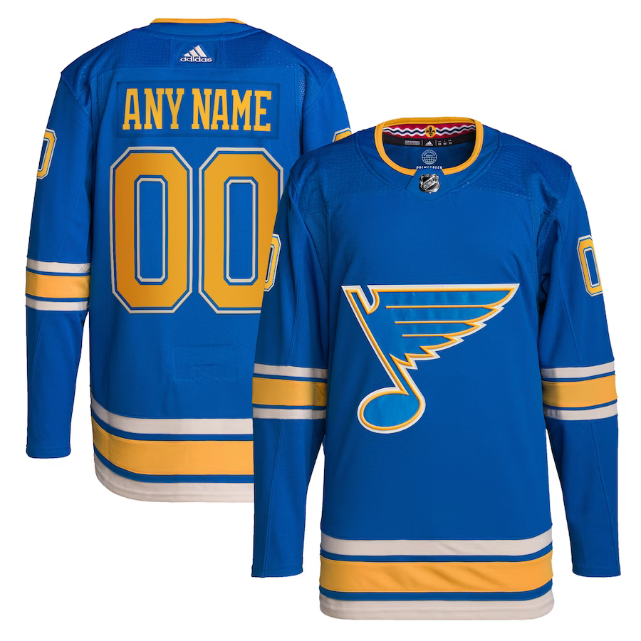 Men's St. Louis Blues Blue Alternate Primegreen Authentic Custom jersey