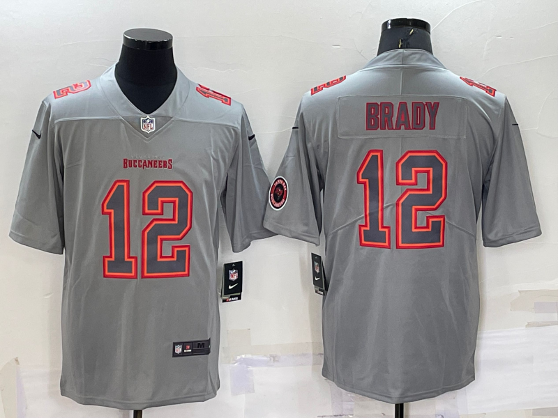 Men's Tampa Bay Buccaneers Tom Brady #12 Gray Atmosphere Fashion Game jersey