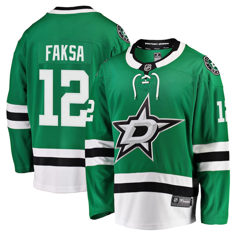 Men's Dallas Stars Radek Faksa #12 Kelly Green Breakaway Player jersey