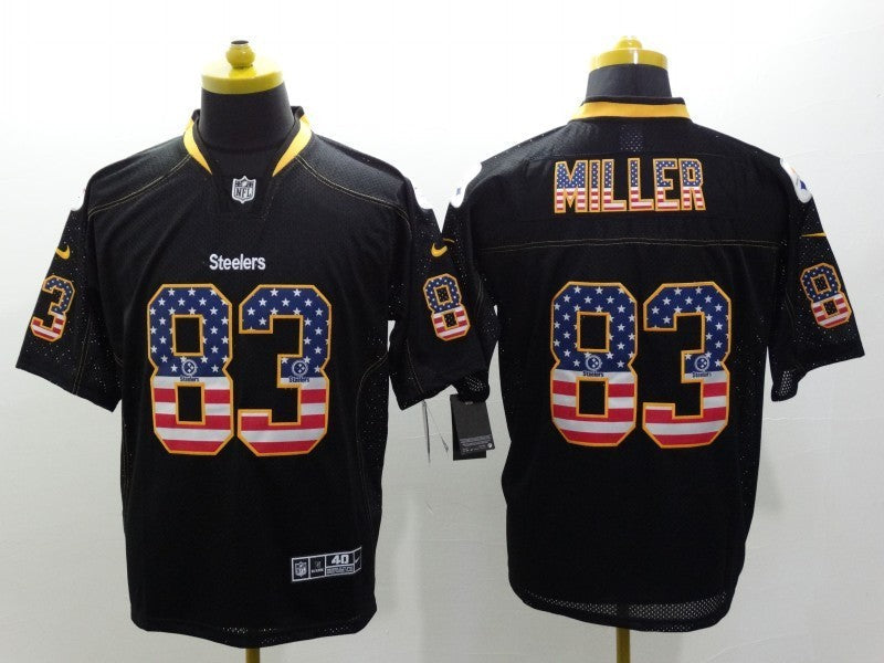Men's Pittsburgh Steelers Heath Miller #83 Black Game jersey