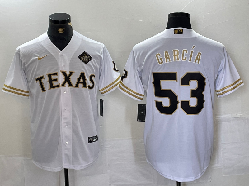Men's Texas Rangers Adolis Garcia #53 White Limited Player jersey