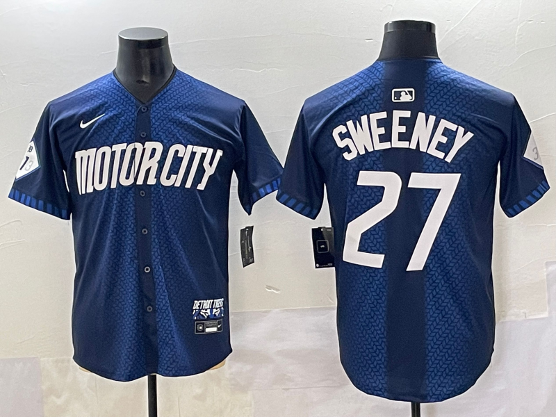 Men's Detroit Tigers Trey Sweeney #27 Navy 2024 City Connect Limited Jersey