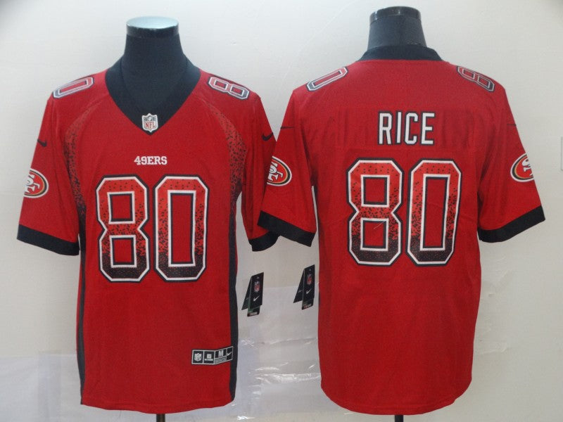Men's San Francisco 49ers Jerry Rice #80 Red Authentic Game jersey