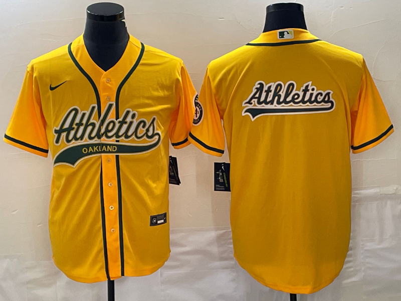Men's Oakland Athletics Gold Replica Player jersey Joint Edition