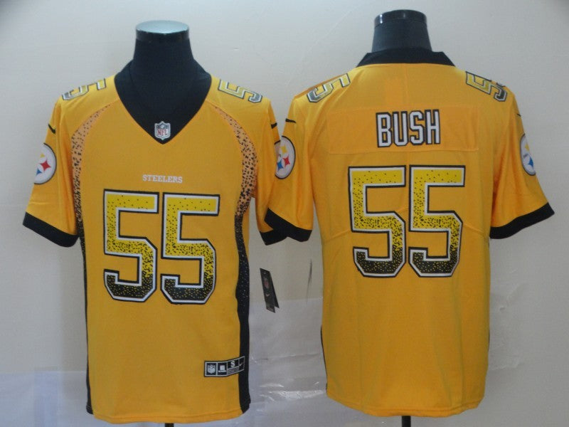 Men's Pittsburgh Steelers Devon Bush Jr. #55 Gold Game jersey